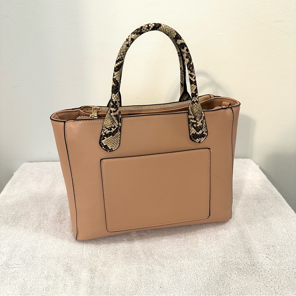 A New Day Blush Pink/Snake Print Satchel/Hand Bag